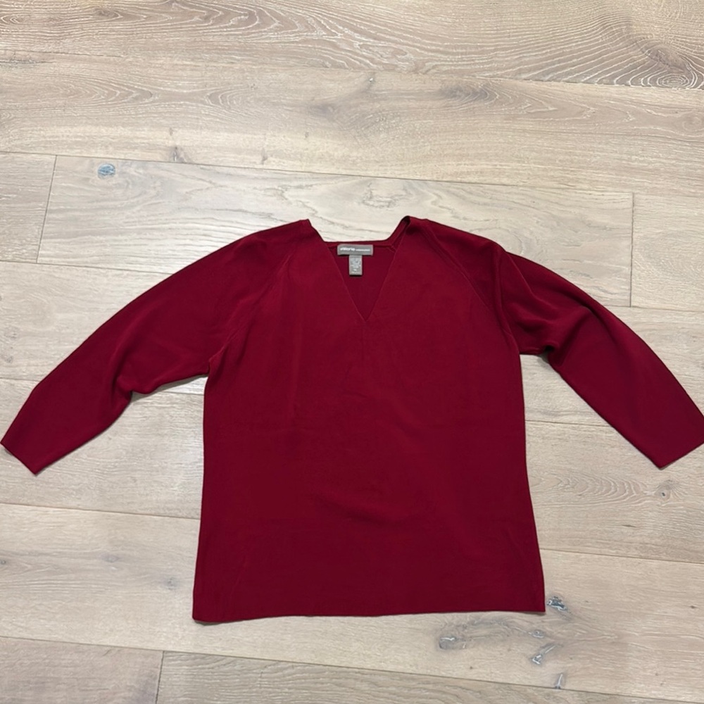 Red V-Neck Top